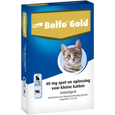 2x Bolfo Gold Anti Vlooiendruppels Kat Vanaf 1 kg 4 pipetten