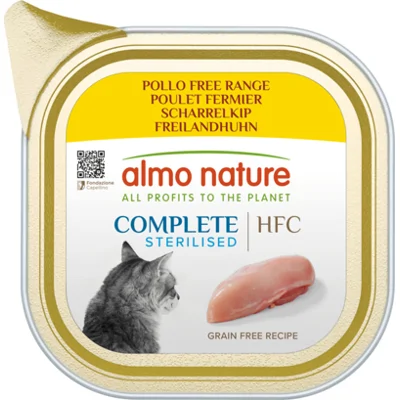 34x Almo Nature HFC Alu Kattenvoer Nat Blikje Vrije Kip 85 gr