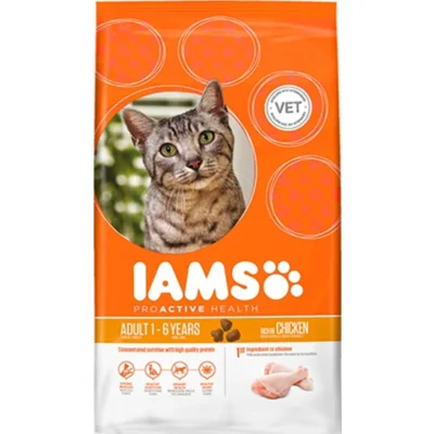 3x IAMS Kat Adult Kip 3 kg