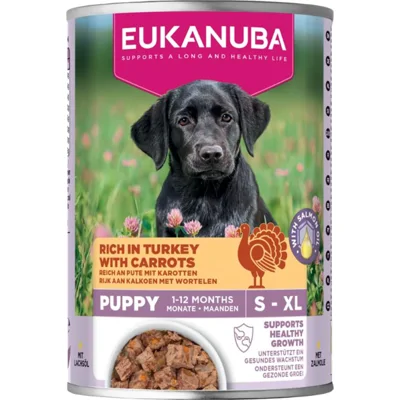 6x Eukanuba Life Care Dog Hondenvoer Nat Puppy Turkey&Carrot 400 gr