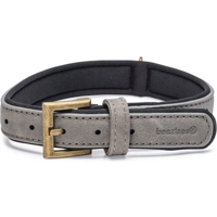 Beeztees Balacron Ax kunstleer grijs halsband hond 31-39cm x 20mm