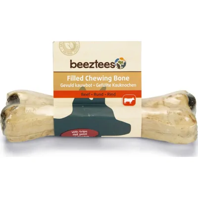 Beeztees gevuld kauwbot met pens hondensnack 15 cm