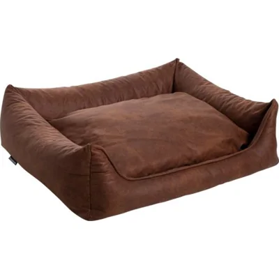 MaxxNobel Orthopedische Sofa lederlook/teddy Cognac Xlarge 120x85 cm