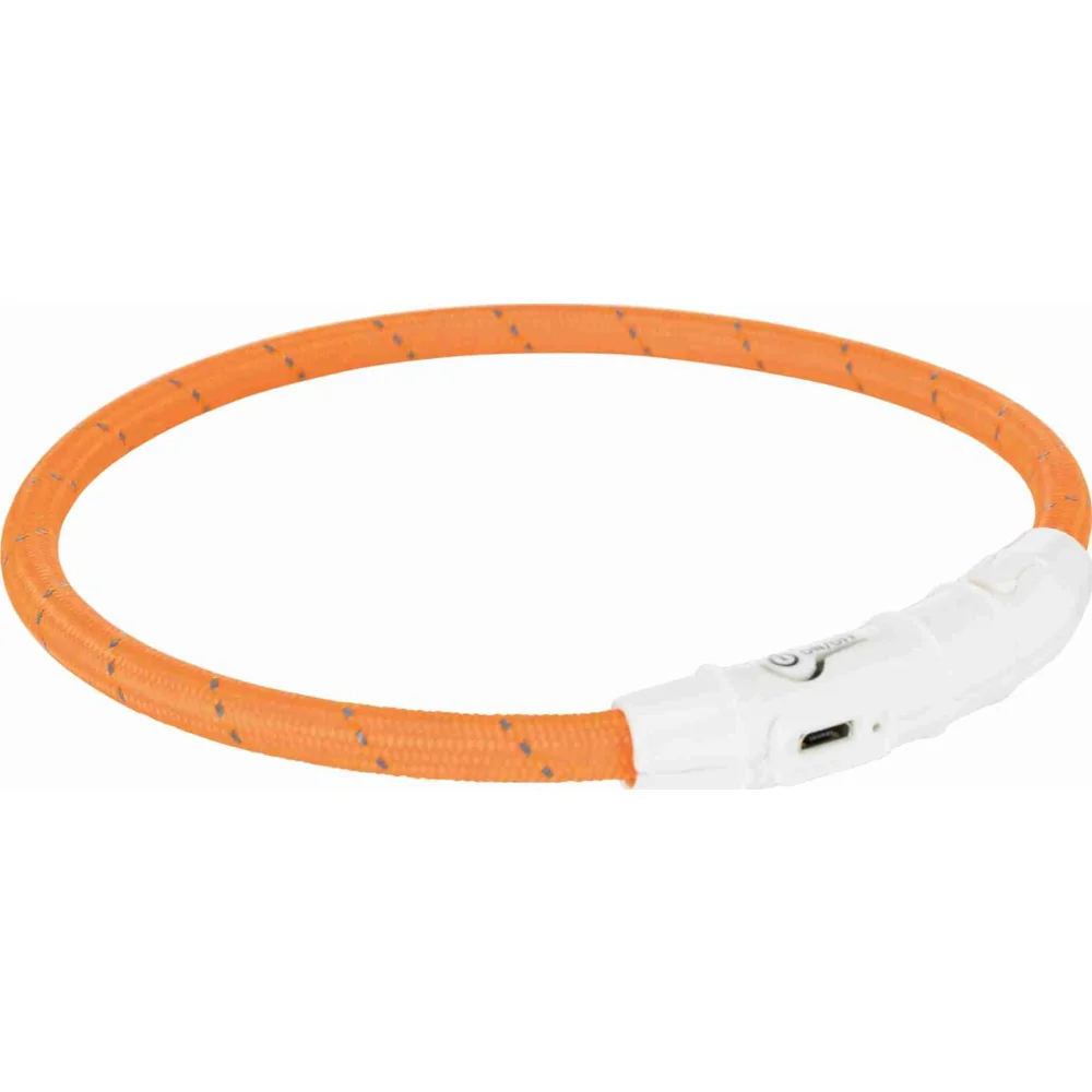 Trixie Flash Lichtgevende Band USB TPU/nylon oranje 45 cm