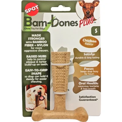 Spot Bam-Bones Easy Grip veilig kauwbot hond (kipsmaak) S