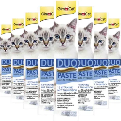 8x GimCat Multi-Vitamin Duo-Pasta Tonijn&Vitamines 50 gr