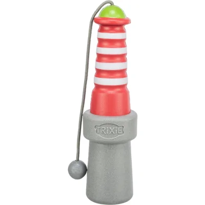 TRIXIE Honden waterspeelgoed Vuurtoren aan touw, rood-wit