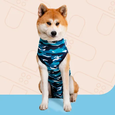 Suitical Recovery Suit Hond - XXL - Blauw Camouflage