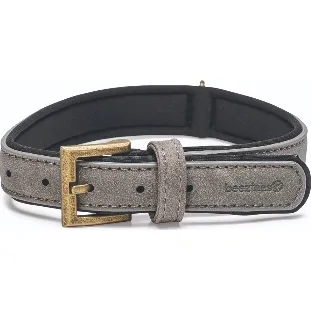 Beeztees Balacron Ax kunstleer grijs halsband hond 36-44cm x 20mm