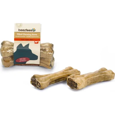 Beeztees gevuld kauwbot met pens hondensnack 2 x 10 cm