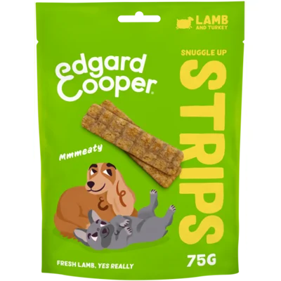 Edgard & Cooper Strips Lam&Kalkoen hondensnacks 75 gram