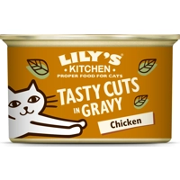 Lily's Kitchen Cuts in gravy kip natvoer kat 1 tray (24 x 85 g) product name