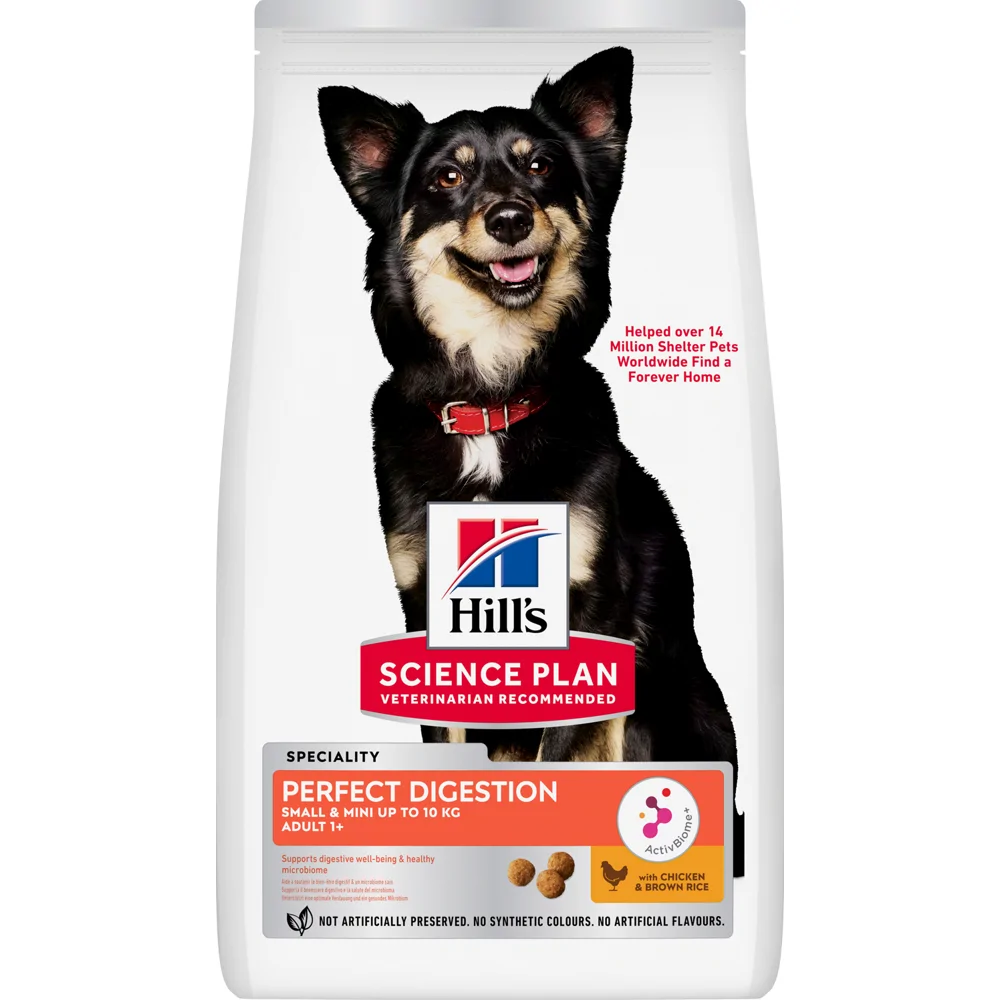 Hill's Adult Perfect Digestion Small & Mini met kip & bruine rijst hondenvoer 3 kg