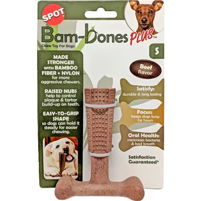 Spot Bam-Bones Easy Grip veilig kauwbot hond (rundsmaak) L