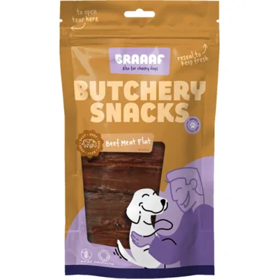 10x Braaaf Butchery Beef Meat Flat Hondensnack 125 gr