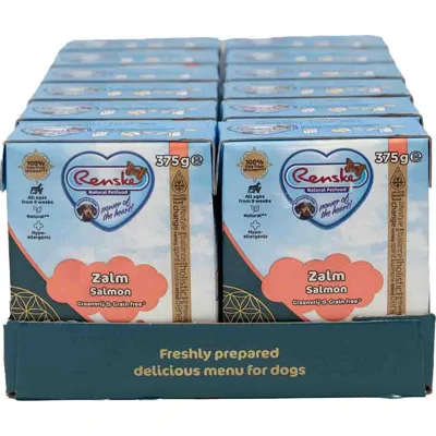 12x Renske Vers Graanvrij Tetra Hondenvoer Nat Zalm 375 gr