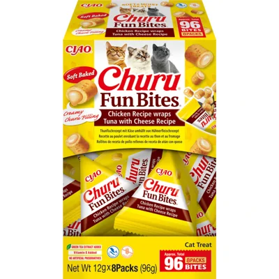 Ciao Churu Fun Bites Wraps Kattensnack Chicken&Tuna&Cheese 8 x 12 gr