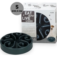 Eat Slow Live Longer Anti-schrok Voerbak Rond Grijs 20,5 cm product name