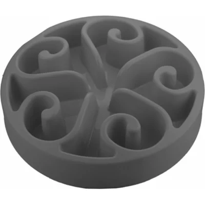 Eat Slow Live Longer Anti-schrok Voerbak Rond Grijs 20,5 cm