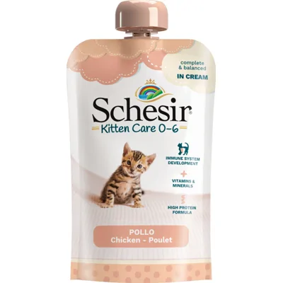 Schesir Kattenvoer Kitten 0-6 Kip in Cream 150 gr