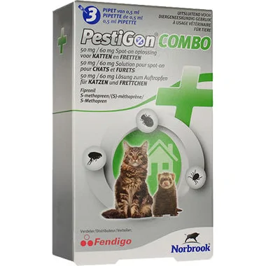 Pestigon Combo Spot-On voor kat en fret 2 x 3 pipetten