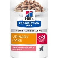 Hill's c/d - Urinary Stress - Feline - Zalm - maaltijdzakjes 48x 85 gr