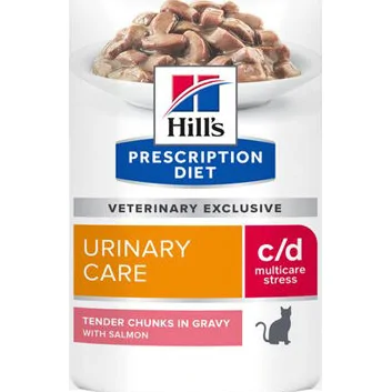 Hill's c/d - Urinary Stress - Feline - Zalm - maaltijdzakjes 48x 85 gr
