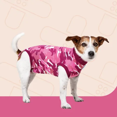 Suitical Recovery Suit Hond - XXS - Roze Camouflage