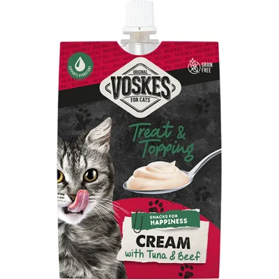 Voskes Cream Kattensnack - 2 x Kip + 2 x Tonijn en Rund