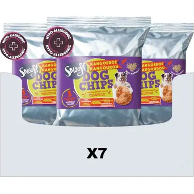 7x Smoofl Hondensnack Dog Chips Kangoeroe 50 gr