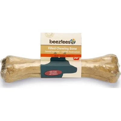 Beeztees gevuld kauwbot met pens hondensnack 20 cm