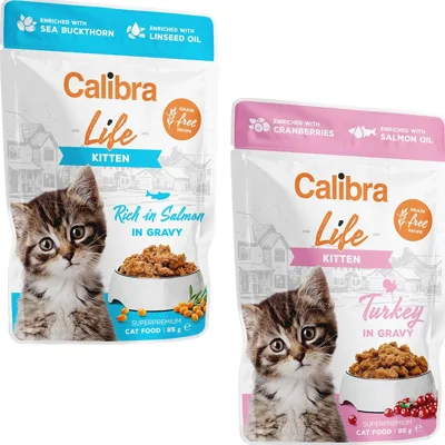 Calibra Life Cat Kitten Kalkoen maaltijdzakjes kat 28 x 85 gram