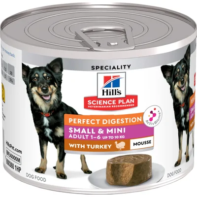 Hill's Adult Perfect Digestion Small & Mini mousse nat hondenvoer met kalkoen blik 12 x 200 g