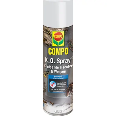 Compo K.O. Spray Tegen Visjes - Tegen alle kruipende insecten - Ook tegen wespen - Werkt snel
