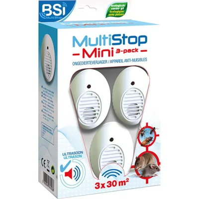 Multistop Mini Ongedierteverjager (3-pack) Tegen Visjes - Voor meerdere kamers - 3x zoveel meer dekking - Klein formaat