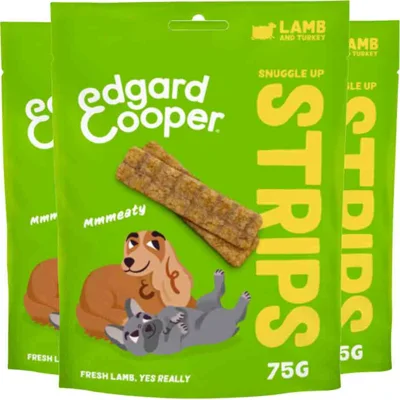 3x Edgard&Cooper Adult Strips Lam&Kalkoen 75 gr