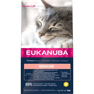 4x Eukanuba Senior Top Condition 7+ Kattenvoer Kip - Lever 2 kg