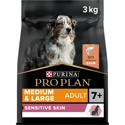 4x Pro Plan Adult 7+ Medium&Large Sensitive Skin Zalm 3 kg