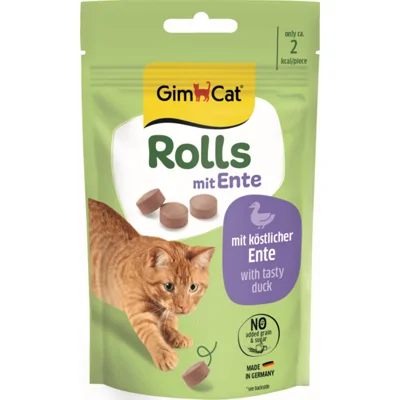 8x GimCat Rolls Kattensnack Eend 40 gr