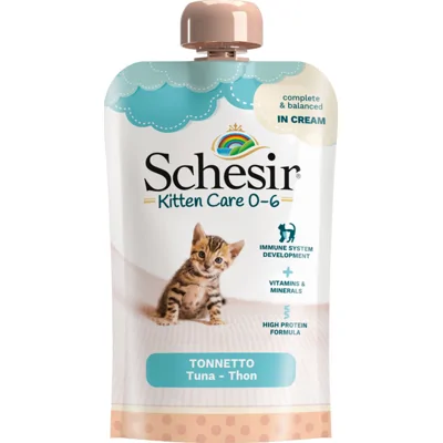 Schesir Kattenvoer Kitten 0-7 Tonijn in Cream 150 gr