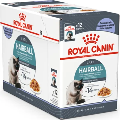 48x Royal Canin Hairball Care Jelly Kattenvoer Nat 85 gr