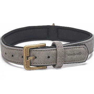 Beeztees Balacron Ax kunstleer grijs halsband hond 43-53cm x 25mm