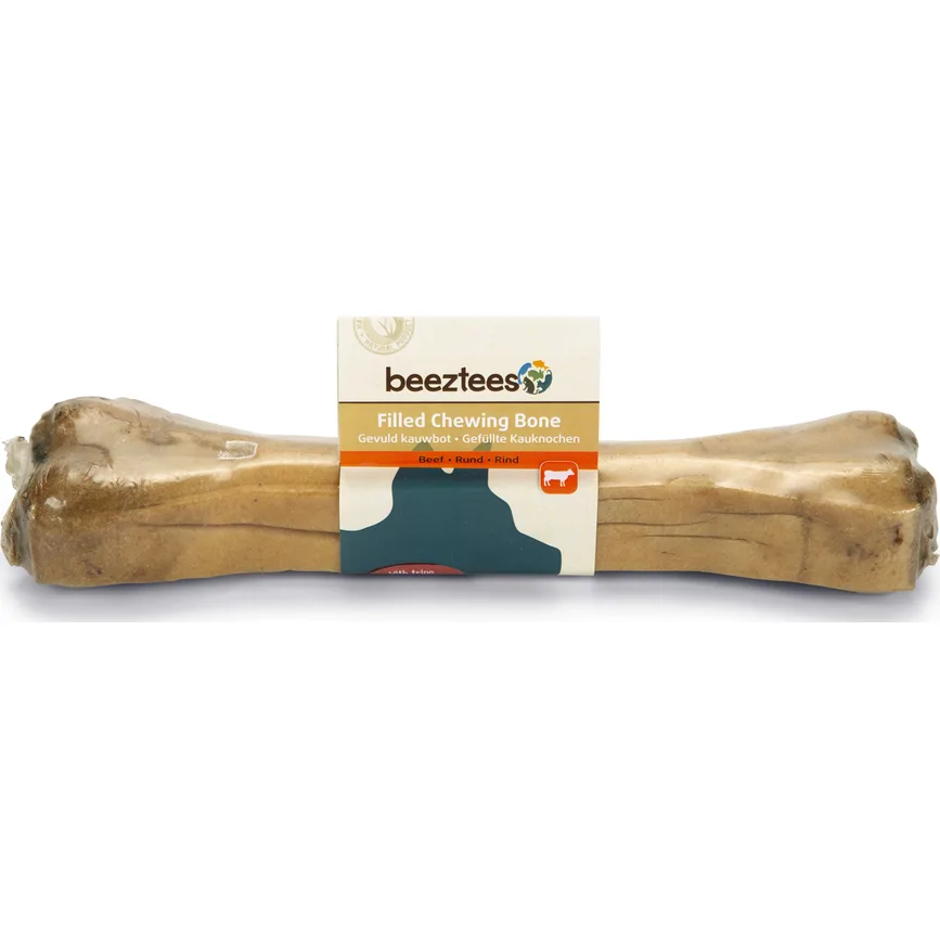 Beeztees gevuld kauwbot met pens hondensnack 25 cm