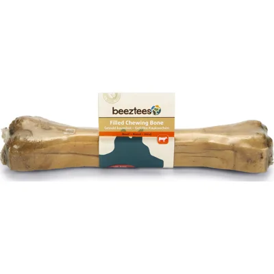 Beeztees gevuld kauwbot met pens hondensnack 25 cm