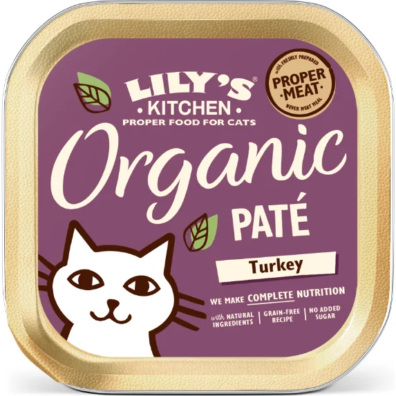 Lily's Kitchen Organic Paté met Kalkoen natvoer kat 19 x 85 gram