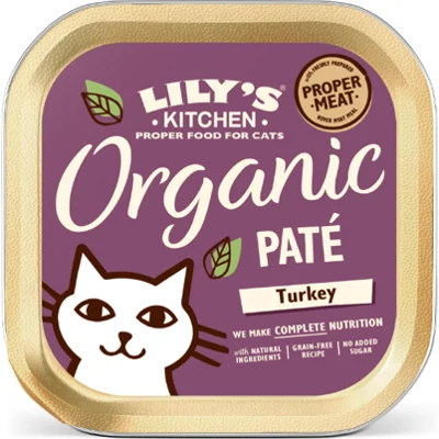 Lily's Kitchen Organic Paté met Kalkoen natvoer kat 19 x 85 gram