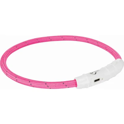 Trixie Flash Lichtgevende Band USB TPU/nylon roze 45 cm