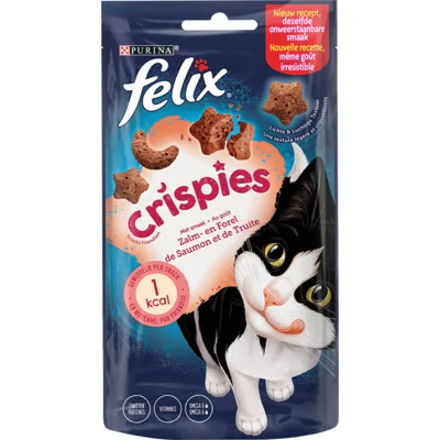 Felix Crispies met zalm- & forelsmaak kattensnacks 180 g
