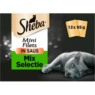 Sheba Mini Filets Selectie van de Chef in saus natvoer kat (zakjes 85 g) 12 x 85 g