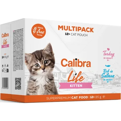 Calibra Life Cat Kitten Multipack maaltijdzakjes kat 12 x 85 gram